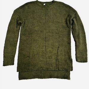 Comfy Olive Green Women's Crew Neck Sweater